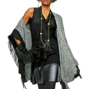 CAbi Peppercorn Black and White Cape